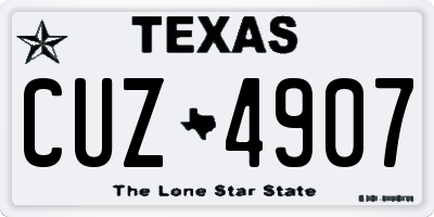 TX license plate CUZ4907