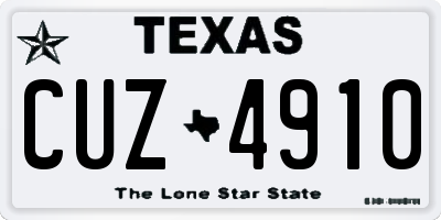 TX license plate CUZ4910