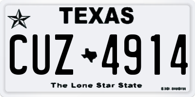 TX license plate CUZ4914