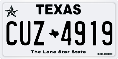 TX license plate CUZ4919