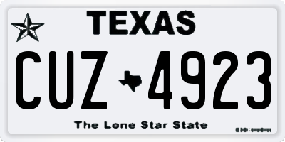 TX license plate CUZ4923