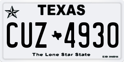 TX license plate CUZ4930