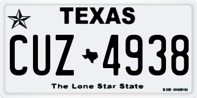 TX license plate CUZ4938