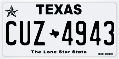 TX license plate CUZ4943