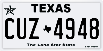 TX license plate CUZ4948