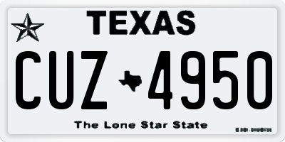 TX license plate CUZ4950