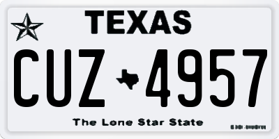 TX license plate CUZ4957