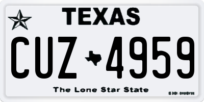 TX license plate CUZ4959