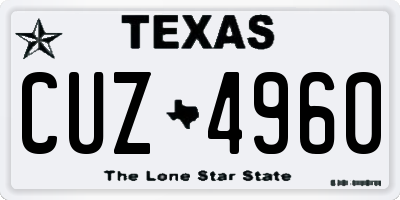 TX license plate CUZ4960