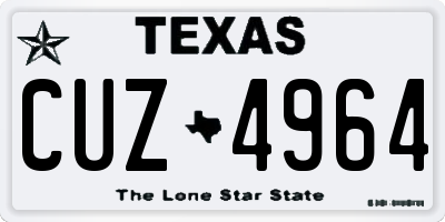 TX license plate CUZ4964