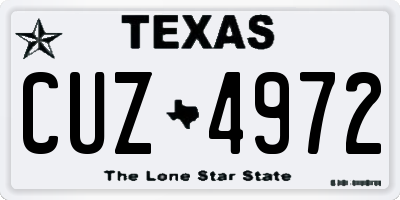 TX license plate CUZ4972