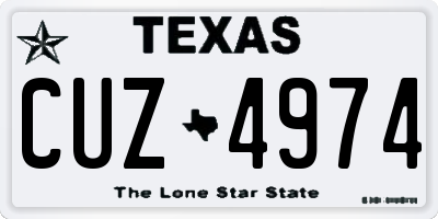 TX license plate CUZ4974