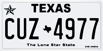 TX license plate CUZ4977