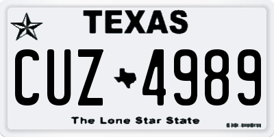 TX license plate CUZ4989