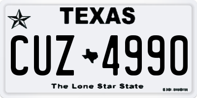 TX license plate CUZ4990
