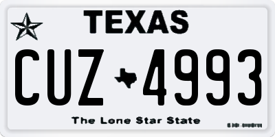 TX license plate CUZ4993