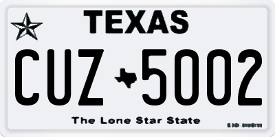 TX license plate CUZ5002