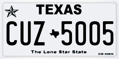 TX license plate CUZ5005