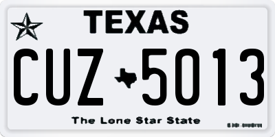 TX license plate CUZ5013