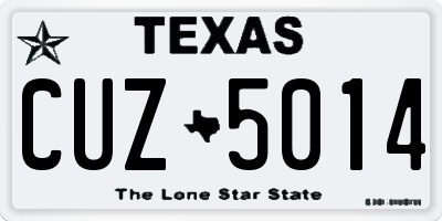 TX license plate CUZ5014