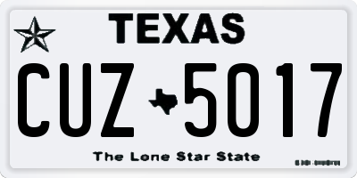 TX license plate CUZ5017