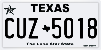 TX license plate CUZ5018