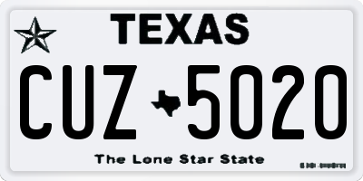 TX license plate CUZ5020
