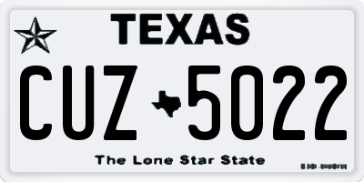 TX license plate CUZ5022