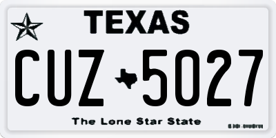 TX license plate CUZ5027