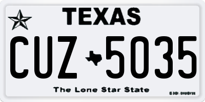 TX license plate CUZ5035