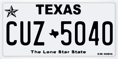 TX license plate CUZ5040