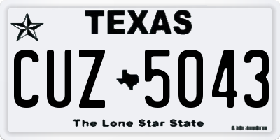 TX license plate CUZ5043