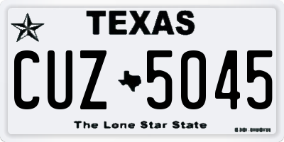 TX license plate CUZ5045