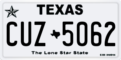 TX license plate CUZ5062