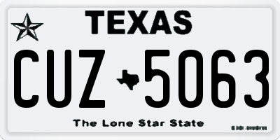 TX license plate CUZ5063
