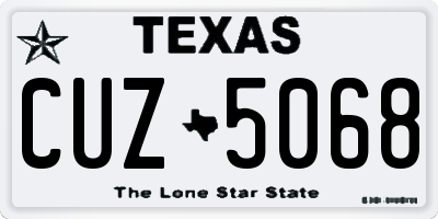 TX license plate CUZ5068