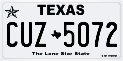 TX license plate CUZ5072