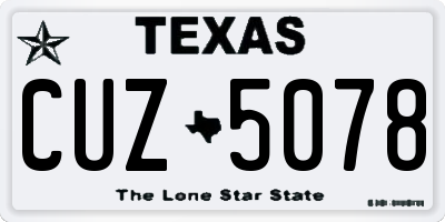 TX license plate CUZ5078