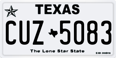 TX license plate CUZ5083