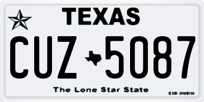 TX license plate CUZ5087