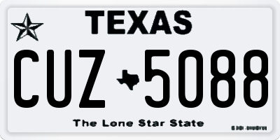 TX license plate CUZ5088