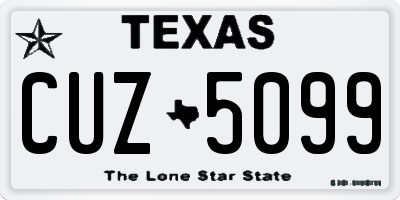 TX license plate CUZ5099