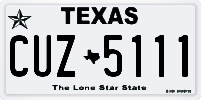 TX license plate CUZ5111