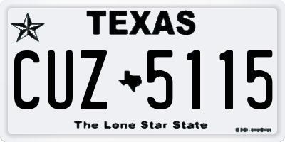 TX license plate CUZ5115