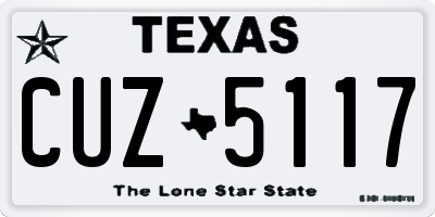 TX license plate CUZ5117