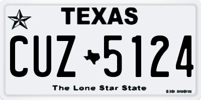 TX license plate CUZ5124