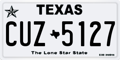 TX license plate CUZ5127