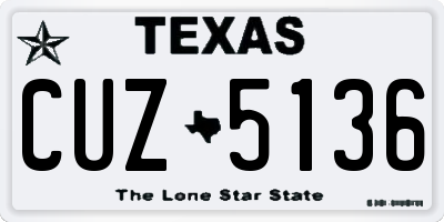 TX license plate CUZ5136