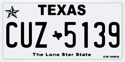 TX license plate CUZ5139