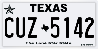 TX license plate CUZ5142